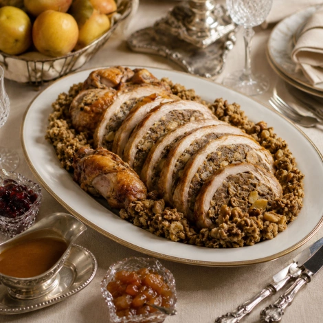 Индейка, фаршированная грецкими орехами