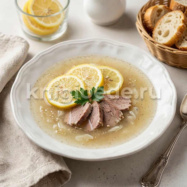 Суп с лимоном и телятиной