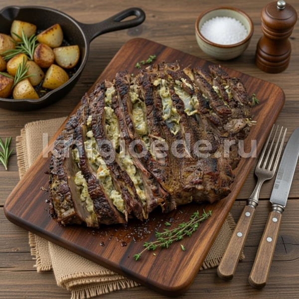 Жаркое из говядины с селедкой