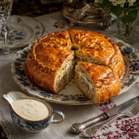 Классический курник с соусом
