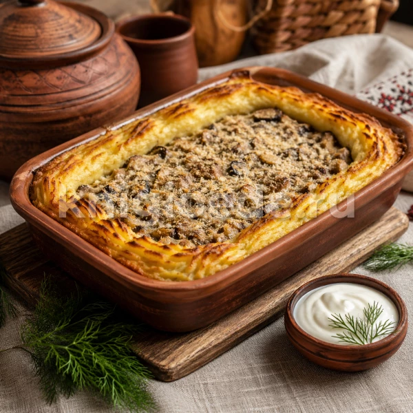 Картофельный пирог с грибами