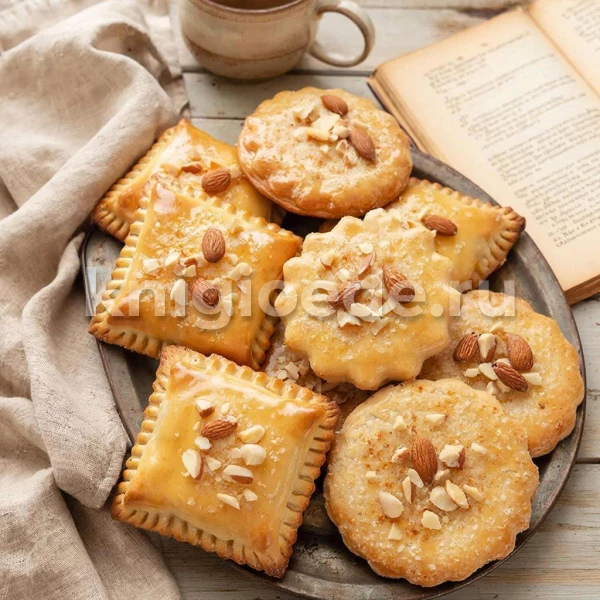 Пирожное сливочное с миндалём