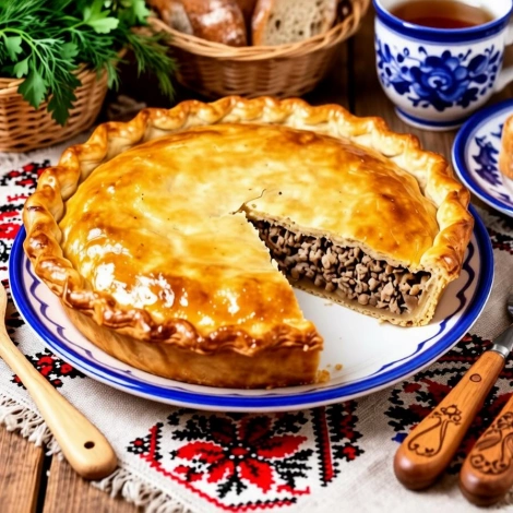 Пирог с мясным фаршем