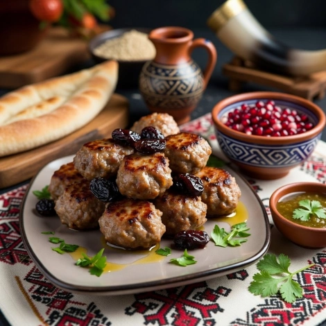 Фрикадельки с орехами и изюмом