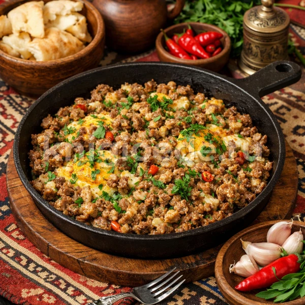 Мясо рубленное с яйцом