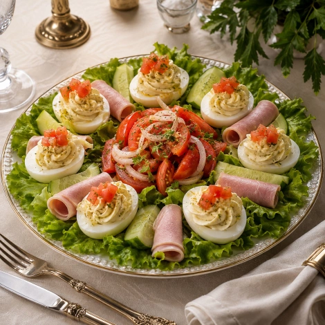 Яйца, фаршированные сырным кремом