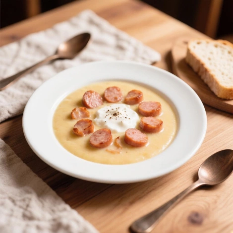 Суп картофельный с сосисками