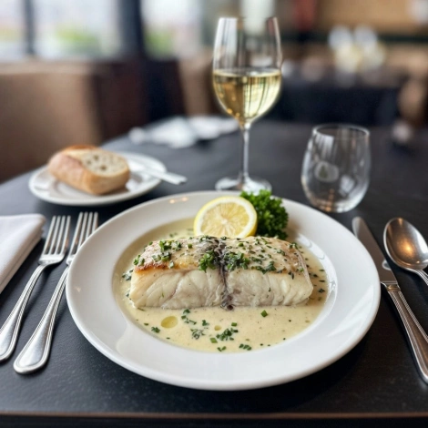 Камбала в белом вине (Sole au vin blanc)