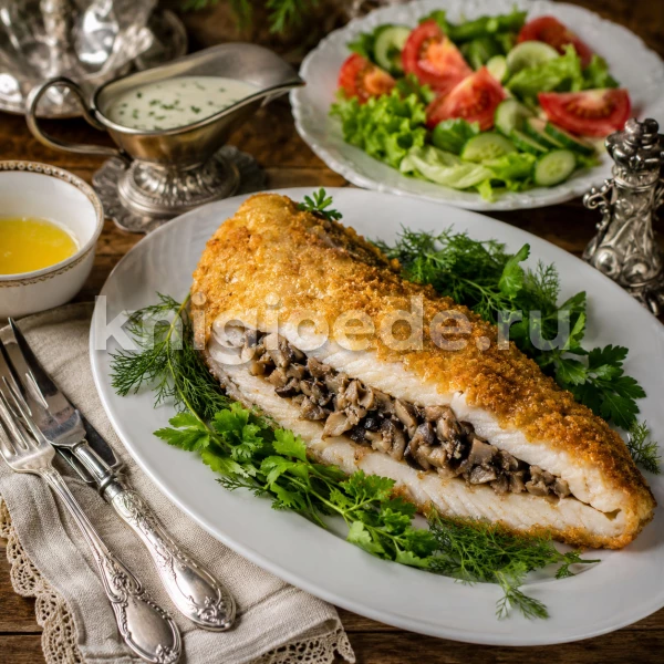 Рыба, фаршированная грибами