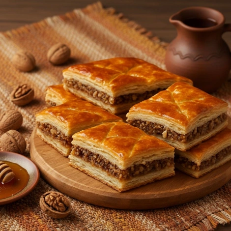Слоеный ореховый пирог