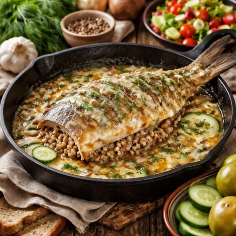 Рыба, фаршированная кашей