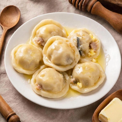 Колдуны с фаршем из телятины и сельди