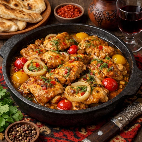 Курица с алычой