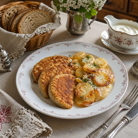 Тельное с жареным картофелем