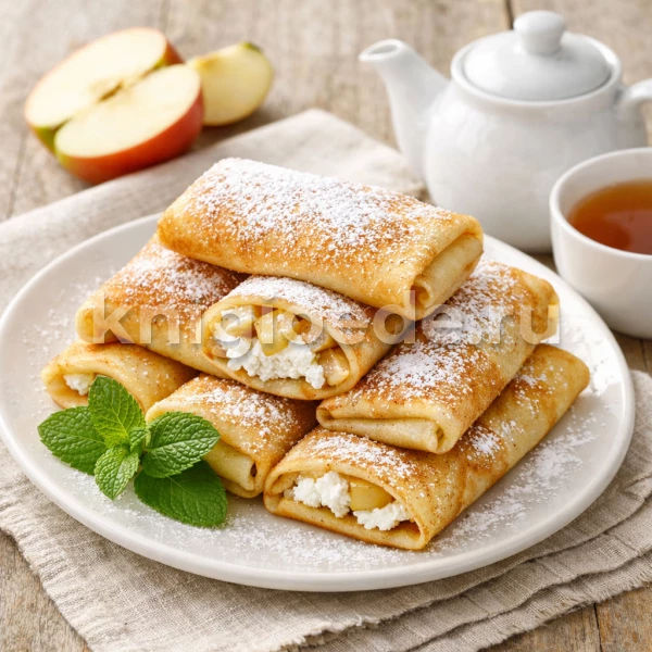 Блинчики с творогом, яблоками и другими начинками