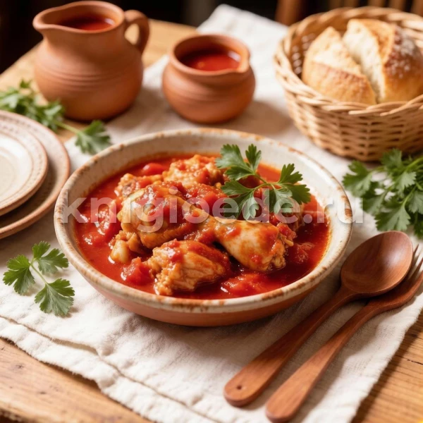Курица, тушенная в томате
