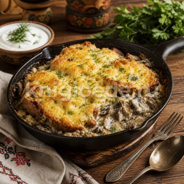 Запеканка с белыми грибами
