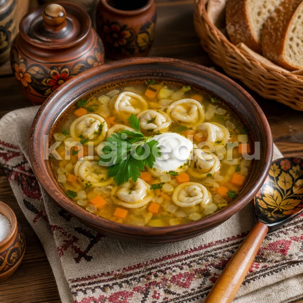Грибной суп с «ушками»