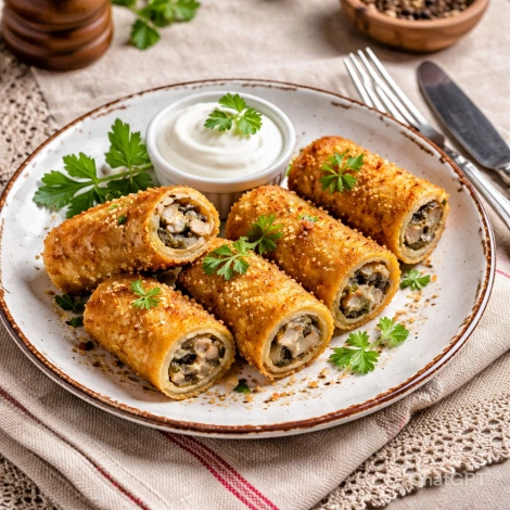 Блинчики с грибами