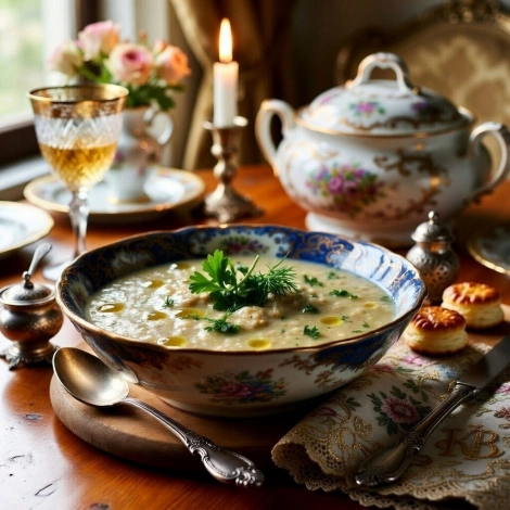 Суп-пюре из курицы с рисом