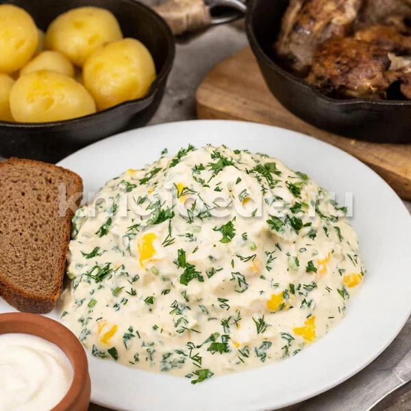 Салат из хрена с яйцами и зеленью