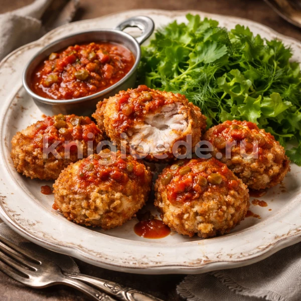 Мозги жареные с соусом