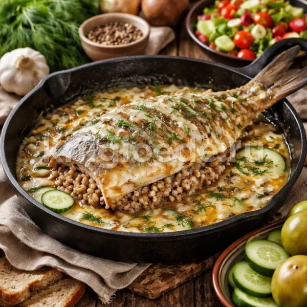Рыба, фаршированная кашей