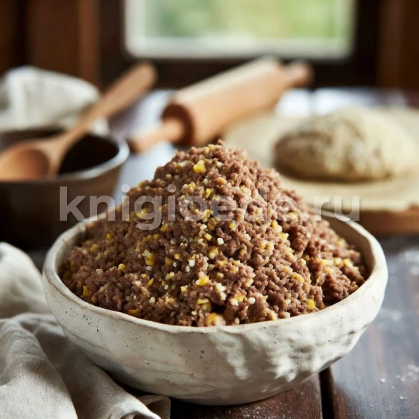 Начинка из гречневой каши с печенкой