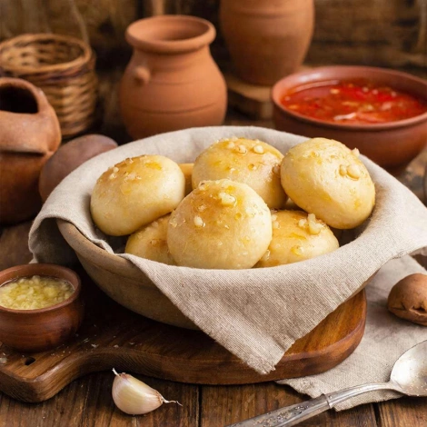 Пампушки с чесноком