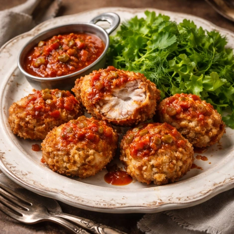 Мозги жареные с соусом
