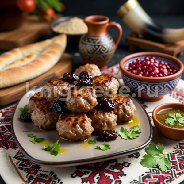 Фрикадельки с орехами и изюмом